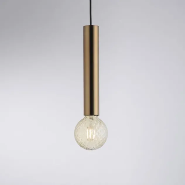 LED Pendelleuchte zeitlos schlicht messing matt Innenleuchte 3 flammige Pendellampe