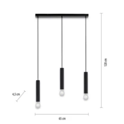 LED Pendelleuchte zeitlos schlicht schwarz Innenleuchte 3 flammige Pendellampe