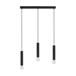 LED Pendelleuchte zeitlos schlicht schwarz Innenleuchte 3 flammige Pendellampe