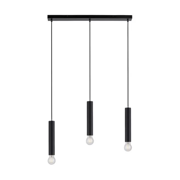 LED Pendelleuchte zeitlos schlicht schwarz Innenleuchte 3 flammige Pendellampe