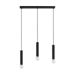 LED Pendelleuchte zeitlos schlicht schwarz Innenleuchte 3 flammige Pendellampe