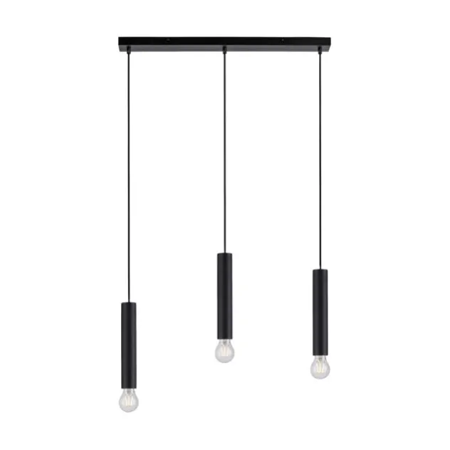LED Pendelleuchte zeitlos schlicht schwarz Innenleuchte 3 flammige Pendellampe