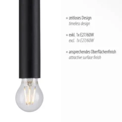 LED Pendelleuchte, zeitlos, schwarz, Innenleuchte,1 flammige Pendellampe
