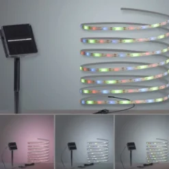 LED Solar Stripe 8 Farbmodis Außenbereich IP44 Erdspieß