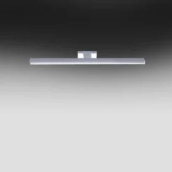 LED Spiegelleuchte 60x12,1cm chromfarbig glänzend schmal Badezimmerlampe