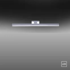 LED Spiegelleuchte 60x12,1cm chromfarbig glänzend schmal Badezimmerlampe