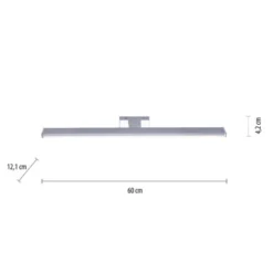 LED Spiegelleuchte 60x12,1cm chromfarbig glänzend schmal Badezimmerlampe