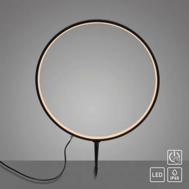 LED Spießleuchte D=50cm schwarz IP65 Schutz Timerfunktion Gartenlampe