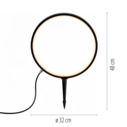 LED Spießleuchte D=32cm schwarz IP65 Schutz Timerfunktion Gartenlampe