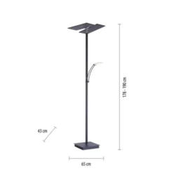 LED Stehlampe anthrazit farbig schwenkbar dimmbar Lesearm CCT Memory