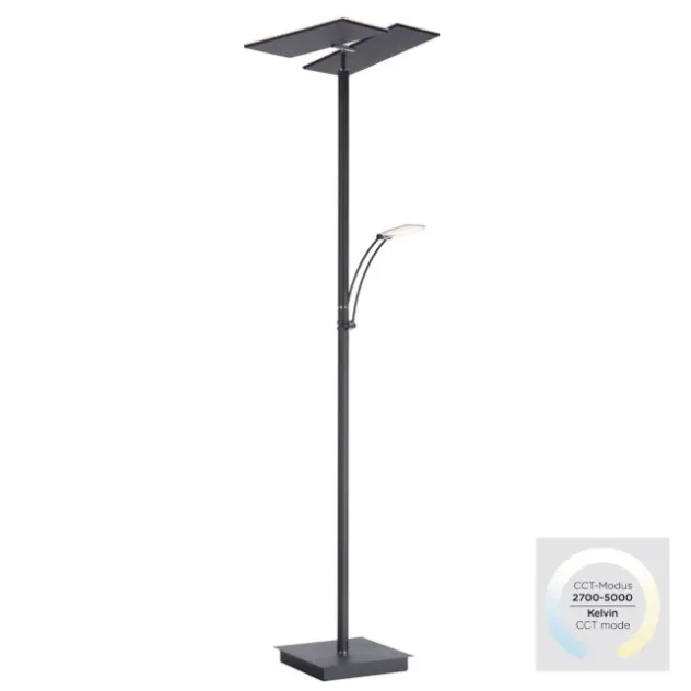 LED Stehlampe anthrazit farbig schwenkbar dimmbar Lesearm CCT Memory