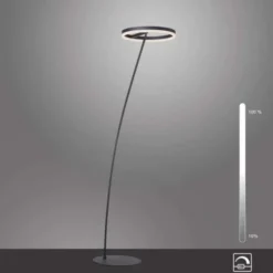LED Stehlampe anthrazit farbig schwenkbar dimmbar Lichtring warmweiß Licht