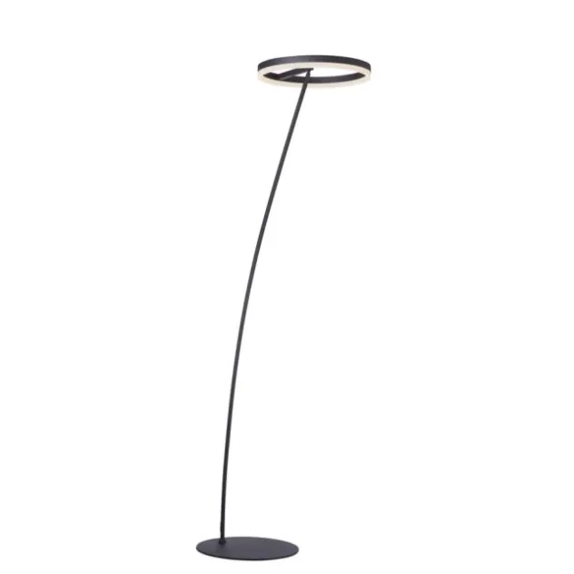 LED Stehlampe anthrazit farbig schwenkbar dimmbar Lichtring warmweiß Licht