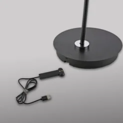 LED Stehleuchte AKKU BENTE, schwarz, Akkuleuchte, aufladbar, dimmbar,