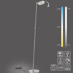 LED Stehleuchte AKKU BENTE, stahl, dimmbar, Akkuleuchte