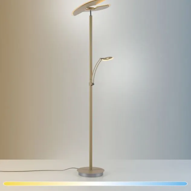 LED Stehleuchte ARTUR, sandfarben, Tastdimmer, dreh-und schwenkbar