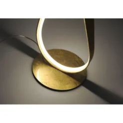 LED Stehleuchte goldfarbig geschwungene Leuchtarme warmweiß Schnurdimmer