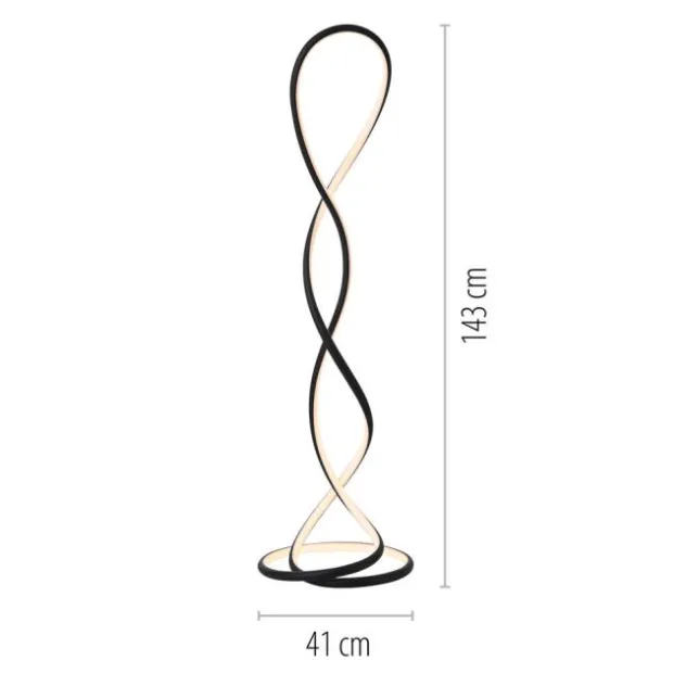 LED Stehleuchte modernes Design, TWIST, schwarz,