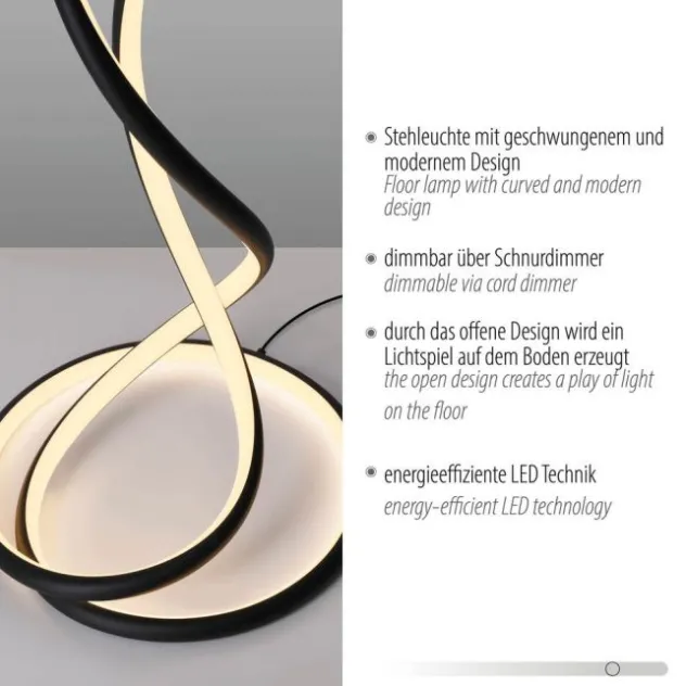 LED Stehleuchte modernes Design, TWIST, schwarz,
