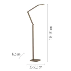 LED Stehleuchte SAMSKY, bronce, dimmbar, höhenverstellbar, Farbtemperatursteuerung