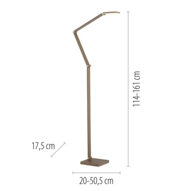 LED Stehleuchte SAMSKY, bronce, dimmbar, höhenverstellbar, Farbtemperatursteuerung