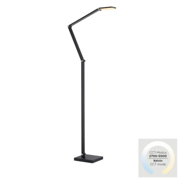 LED Stehleuchte SAMSKY, grau, CCT-Steuerung, Tastdimmer, höhenverstellbar