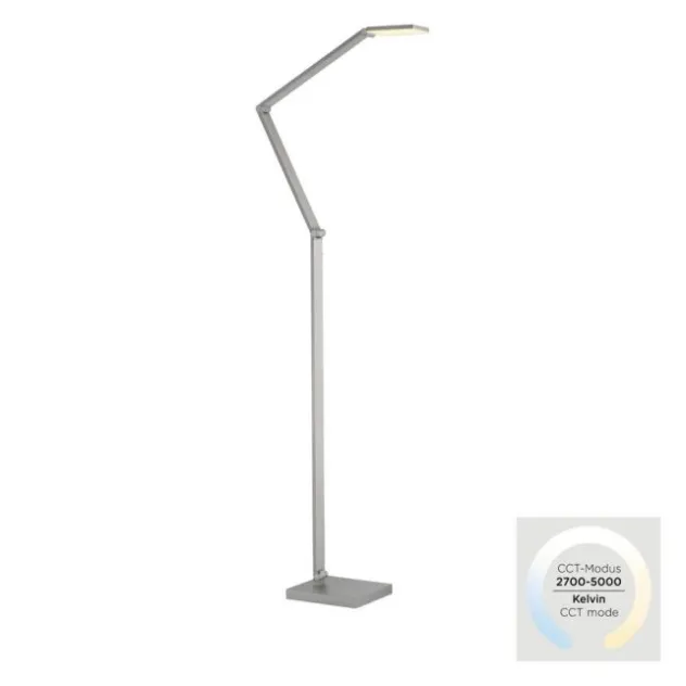 LED Stehleuchte SAMSKY, silber, dimmbar, höhenverstellbar, Farbtemperatursteuerung