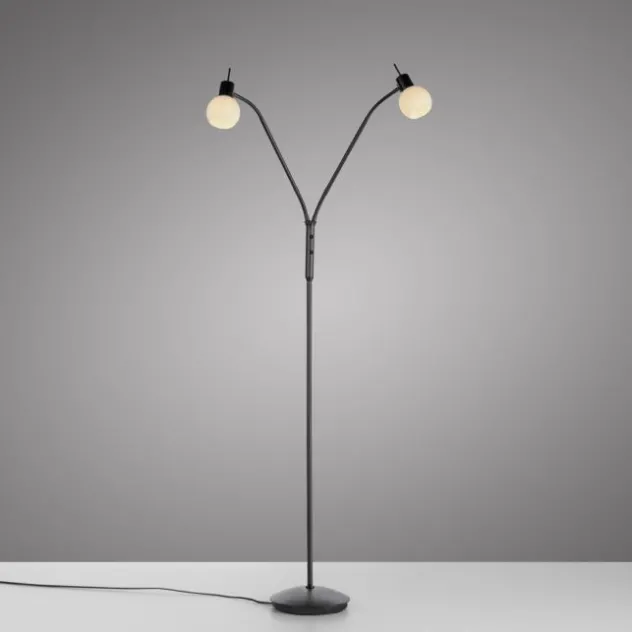 LED Stehleuchte schwarz 2-flammig flexibel verstellbar mit Schalter