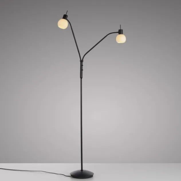 LED Stehleuchte schwarz 2-flammig flexibel verstellbar mit Schalter