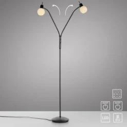 LED Stehleuchte schwarz 2-flammig flexibel verstellbar mit Schalter