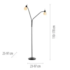 LED Stehleuchte schwarz 2-flammig flexibel verstellbar mit Schalter