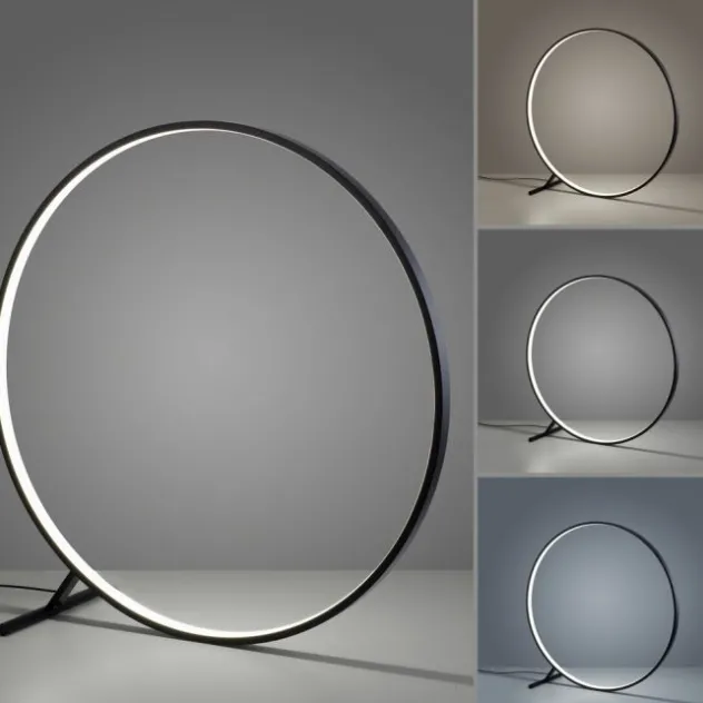 LED Stehleuchte schwarz ring rund dimmbar Fernbedienung CCT