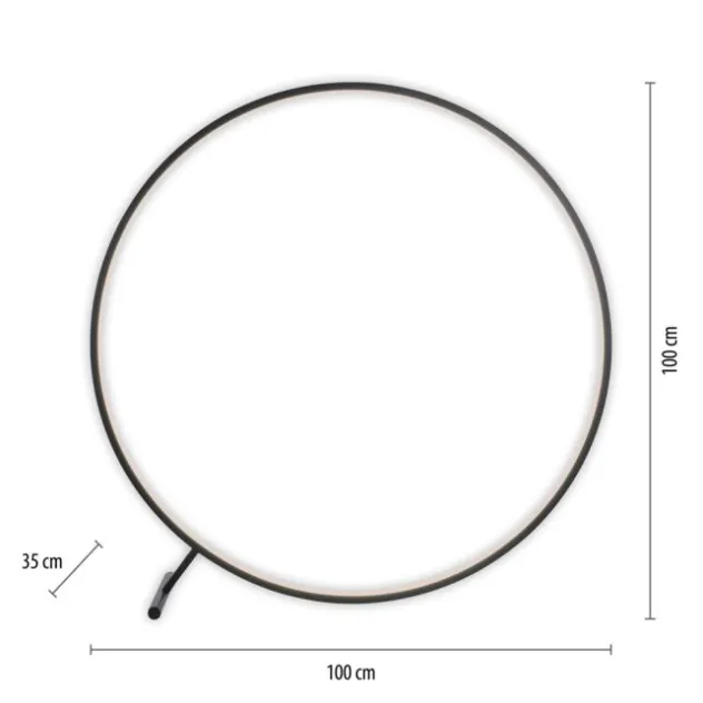 LED Stehleuchte schwarz ring rund dimmbar Fernbedienung CCT