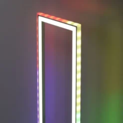 LED Stehleuchte silber farbig Fußschalter dimmbar Sidelight RGB Rainbow