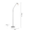 LED Stehleuchte silber Opalglas 3 Stufen Touchdimmer verstellbar