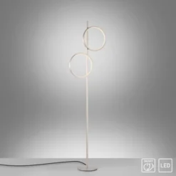 LED Stehleuchte silber schlichtes Design Fußschalter warmweiß