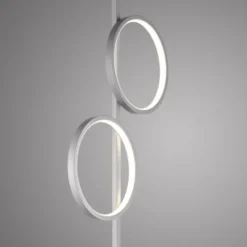 LED Stehleuchte silber schlichtes Design Fußschalter warmweiß