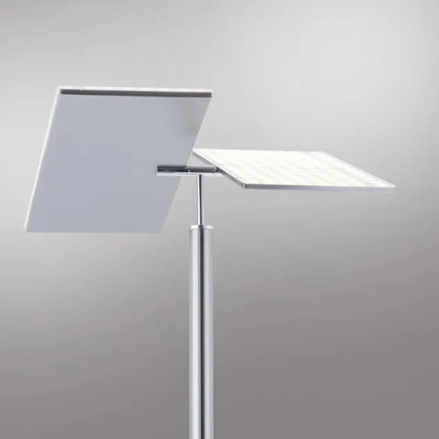 LED-Stehleuchte, stahlfarben, Deckenfluter, Lichtfarbsteuerung inkl. Memoryfunktion, Tastdimmer