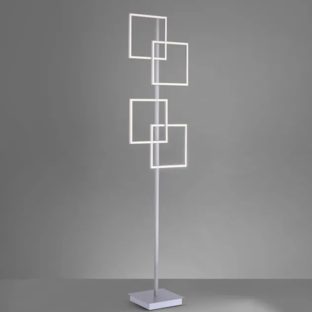 LED-Stehleuchte, stahl, Lichtfarbsteuerung, Fernbedienung, Dimmfunktion