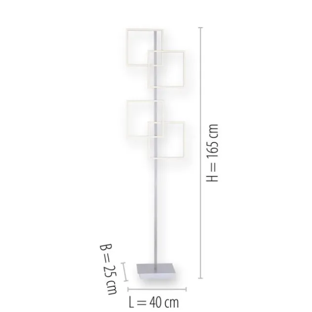 LED-Stehleuchte, stahl, Lichtfarbsteuerung, Fernbedienung, Dimmfunktion