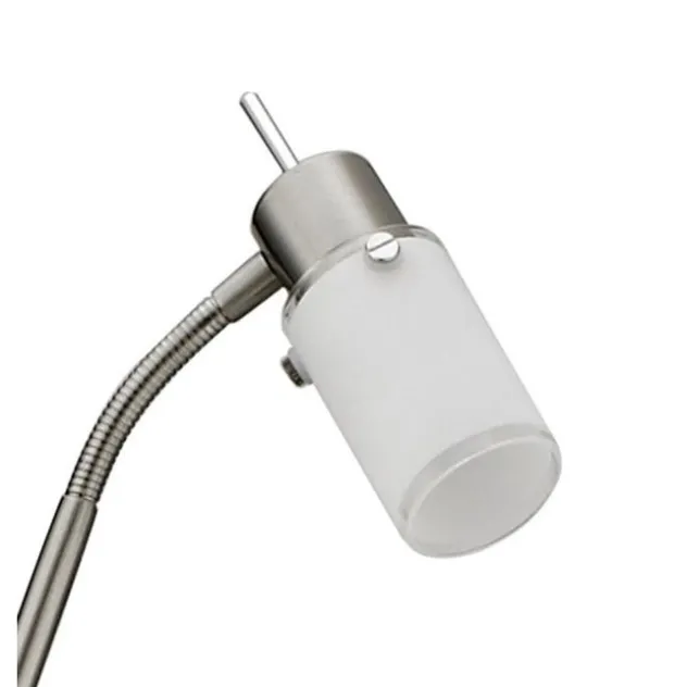 LED-Stehleuchte, stahl, 2 verstellbare Leuchtköpfe, warmweiß, blendfrei