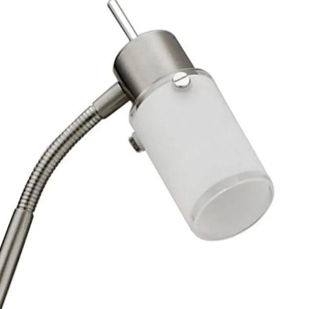 LED-Stehleuchte, stahl, 2 verstellbare Leuchtköpfe, warmweiß, blendfrei
