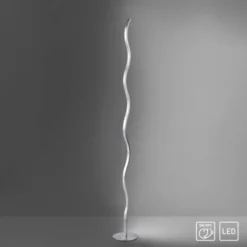 LED-Stehleuchte, stahl, Wellenform, warmweiße Lichtfarbe, energiesparend