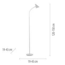 LED Stehleuchte weiß mit Schalter flexible verstellbar Arbeitsplatzleuchte
