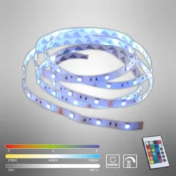 LED-Stripes, 3m, Fernbedienung, RGB Farbwechsel, inkl. Schnurschalter