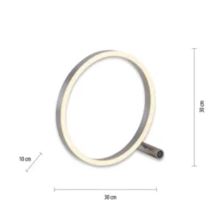 LED Tischlampe aluminium rund Ø30cm Touchdimmer Switchmo warmweiß Licht
