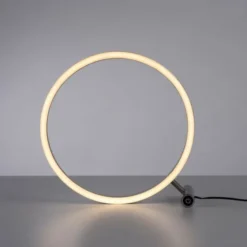 LED Tischlampe aluminium rund Ø30cm Touchdimmer Switchmo warmweiß Licht