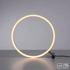 LED Tischlampe aluminium rund Ø30cm Touchdimmer Switchmo warmweiß Licht