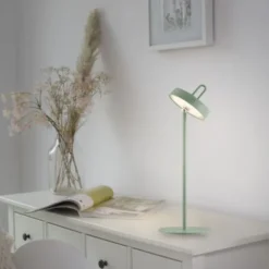 LED Tischlampe grün Akku Touchdimmer spritzwassergeschützt USB