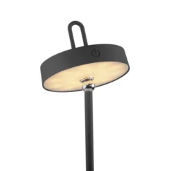 LED Tischlampe schwarz Akku Touchdimmer spritzwassergeschützt USB